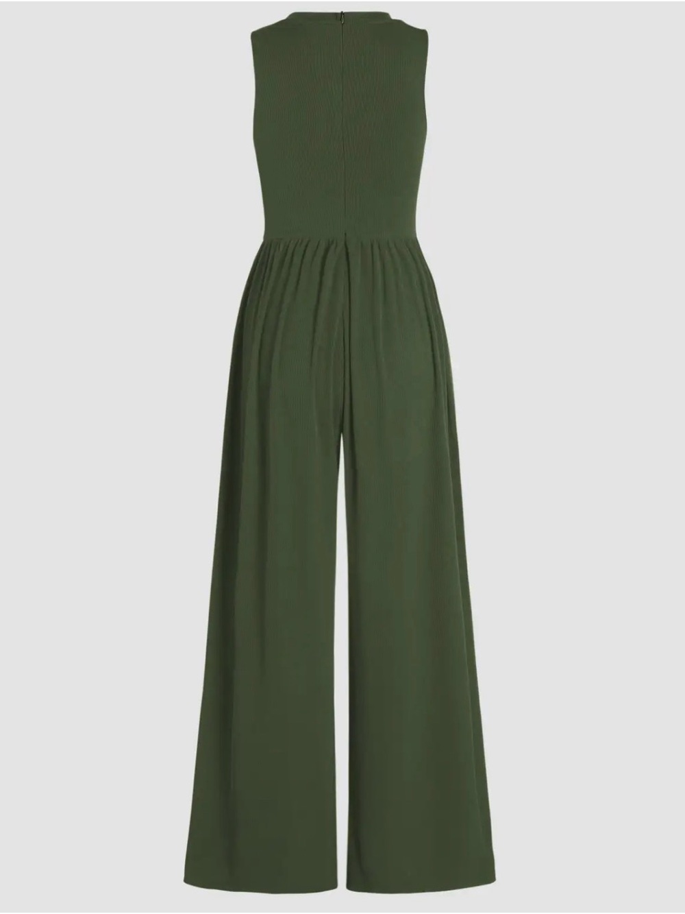 Cider Olive Green Sleeveless Wide-Leg Jumpsuit - Picture 2 of 11